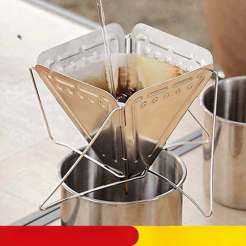 Outdoor Coffee Equipment - 304 สแตนเลสสตีลกาแฟหยดRackกลางแจ้งCampingแบบพกพาถ้วยกรองพับได้MINI Handwashอุปกรณ์เสริม