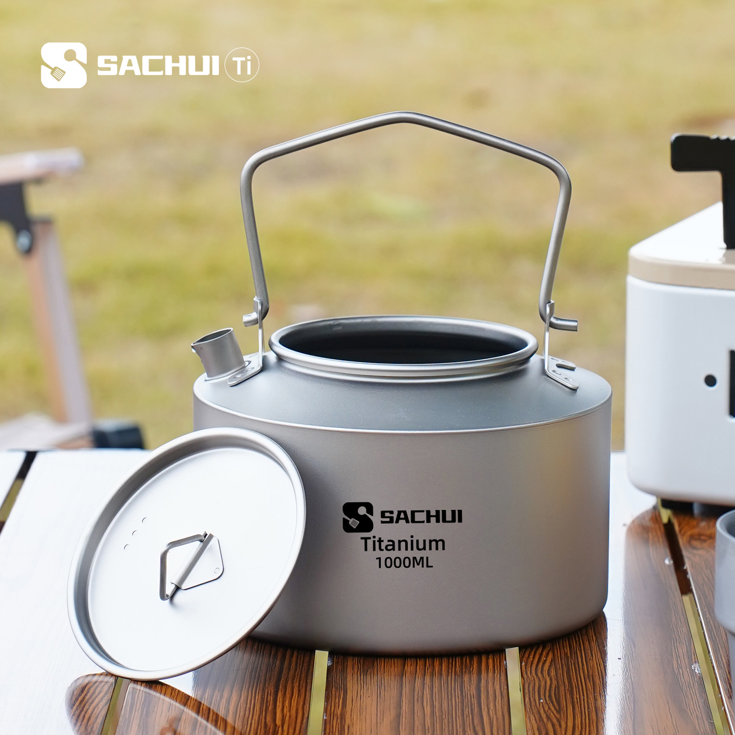 Coffee Equipment Camping - กาต้มน้ำไทเทเนียมบริสุทธิ์ 1000 มล. สำหรับกิจกรรมกลางแจ้ง น้ำหนักเบา ใช้ชงชา
