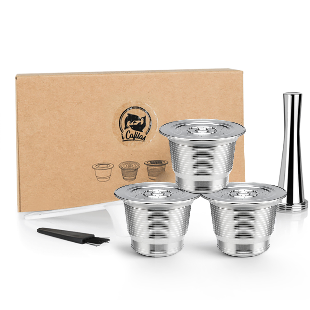 Quality Coffee Equipment - Nespresso แคปซูลกาแฟแบบใช้ซ้ําได้สแตนเลสตัวกรองแบบรีฟิลถ้วยกาแฟเอสเปรสโซเหมาะสําหรับเครื่องชงกาแฟ Inissia และ Pixie