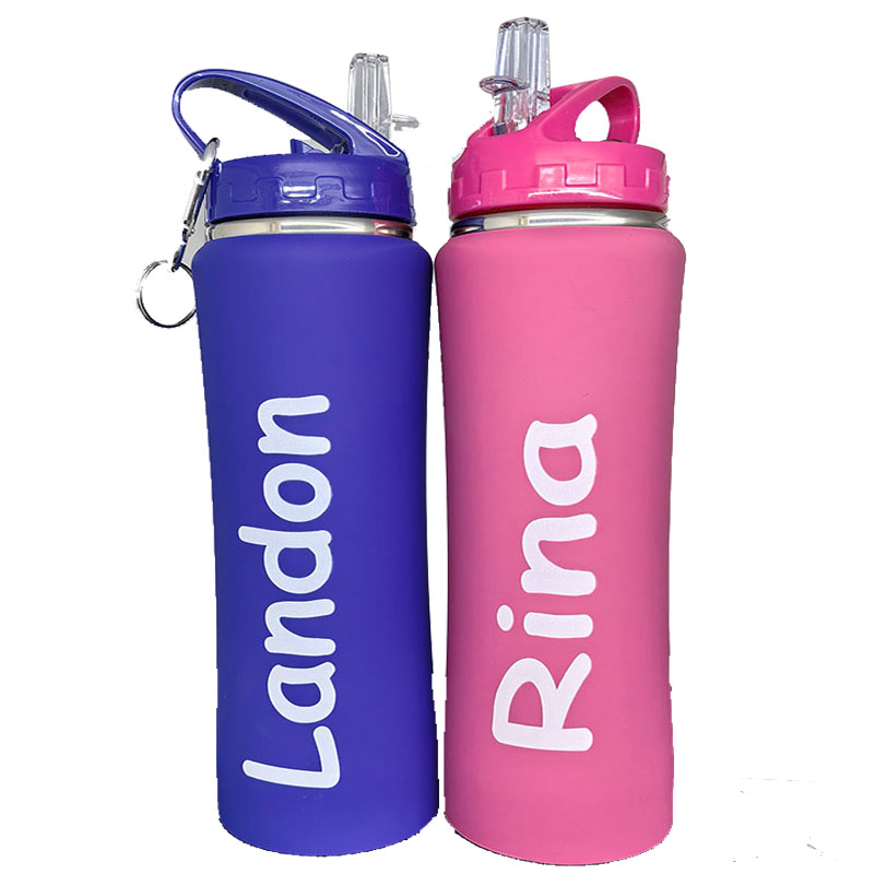 Outdoor Coffee Equipment - ขวดน้ำส่วนตัวพร้อมรูปภาพ ข้อความ ชื่อ แก้วกาแฟสแตนเลสแบบกำหนดเองพร้อมหลอดดูด ของขวัญวันเกิดสำหรับผู้หญิงผู้ชาย
