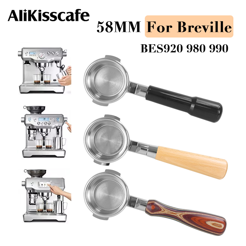 Quality Coffee Equipment - เครื่องชงกาแฟขนาด58มม. สำหรับ Breville BES920 990 980พร้อมอุปกรณ์เสริมสำหรับชงกาแฟ