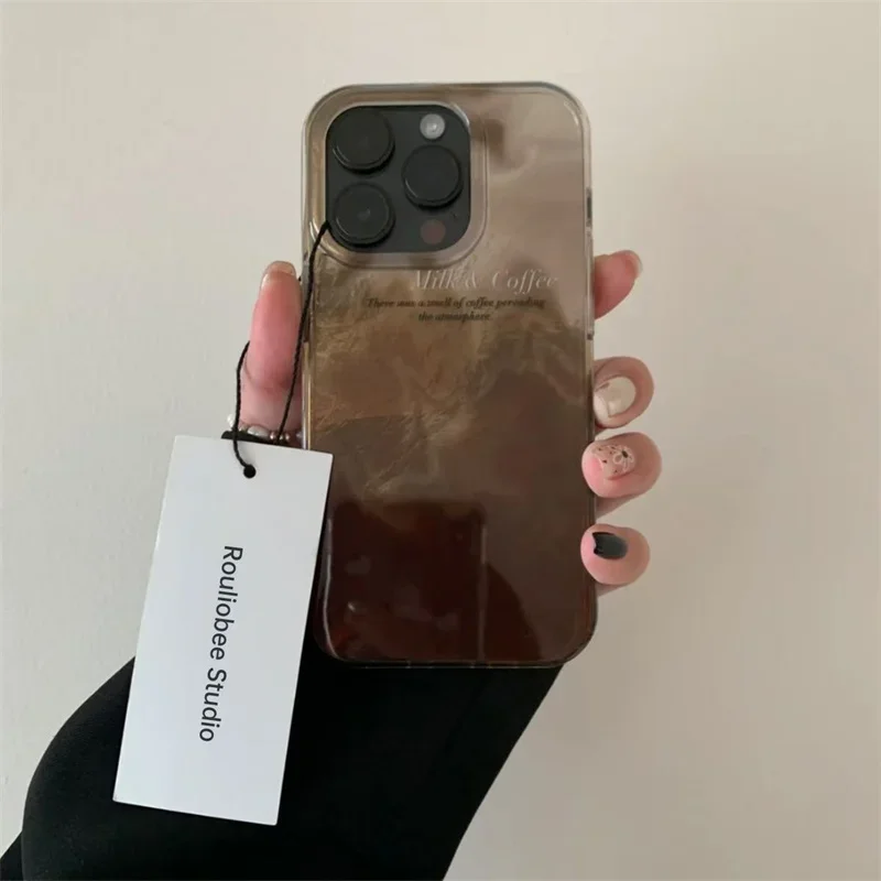 Coffee X - เคสโทรศัพท์หรูหราสีไล่เฉดแบบผสมผสานสำหรับ iPhone 16 17 15 14