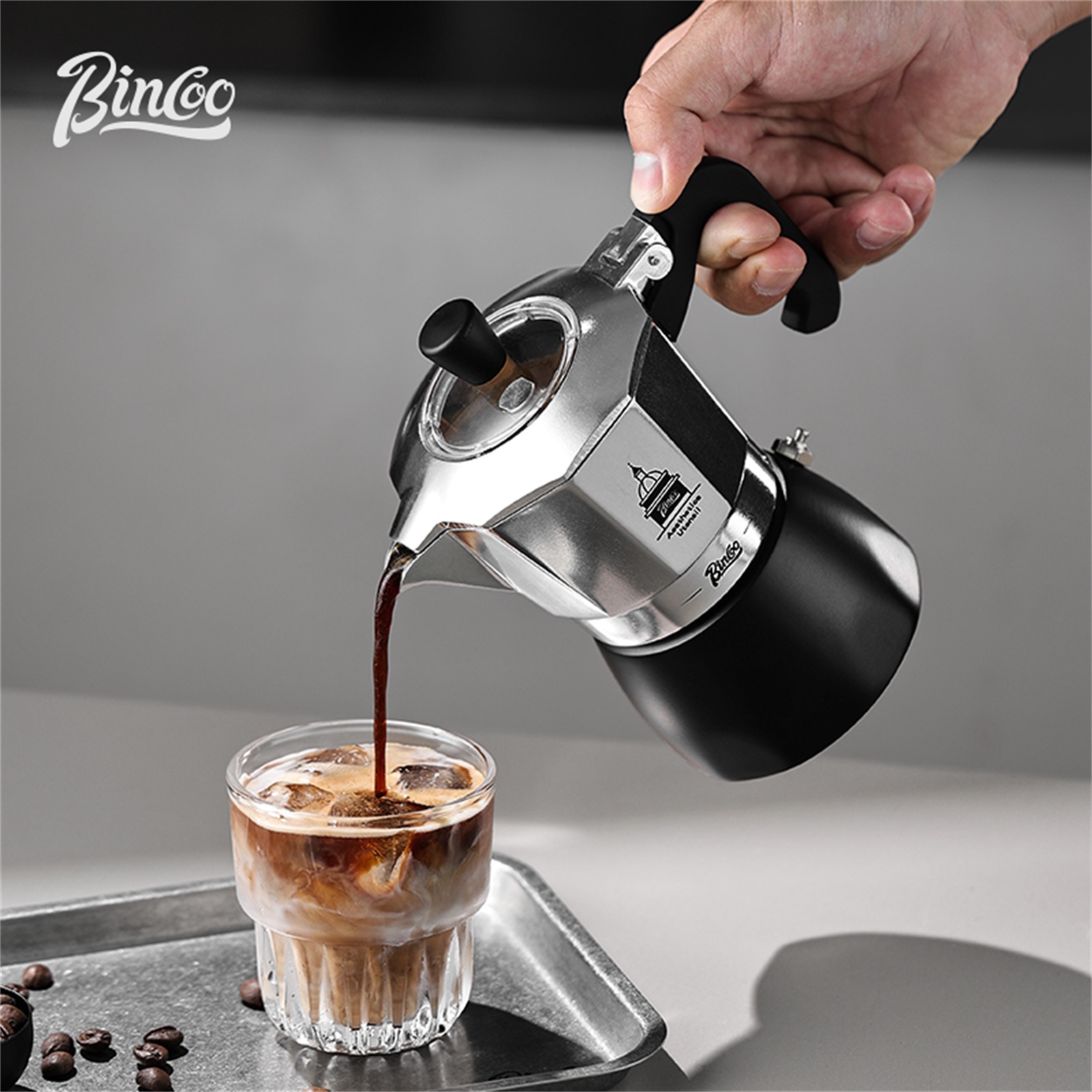 Quality Coffee Equipment - BINCOO วาล์วคู่ Moka Pot,Espresso Extraction เครื่องชงกาแฟแบบพกพาเครื่อง