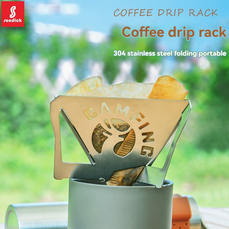 Outdoor Coffee Equipment - SUNDICK Outdoor Camping Home สแตนเลสแบบพับได้กาแฟมือหยดผู้ถือกรอง,กาแฟกรองถ้วยผู้ถือกรอง