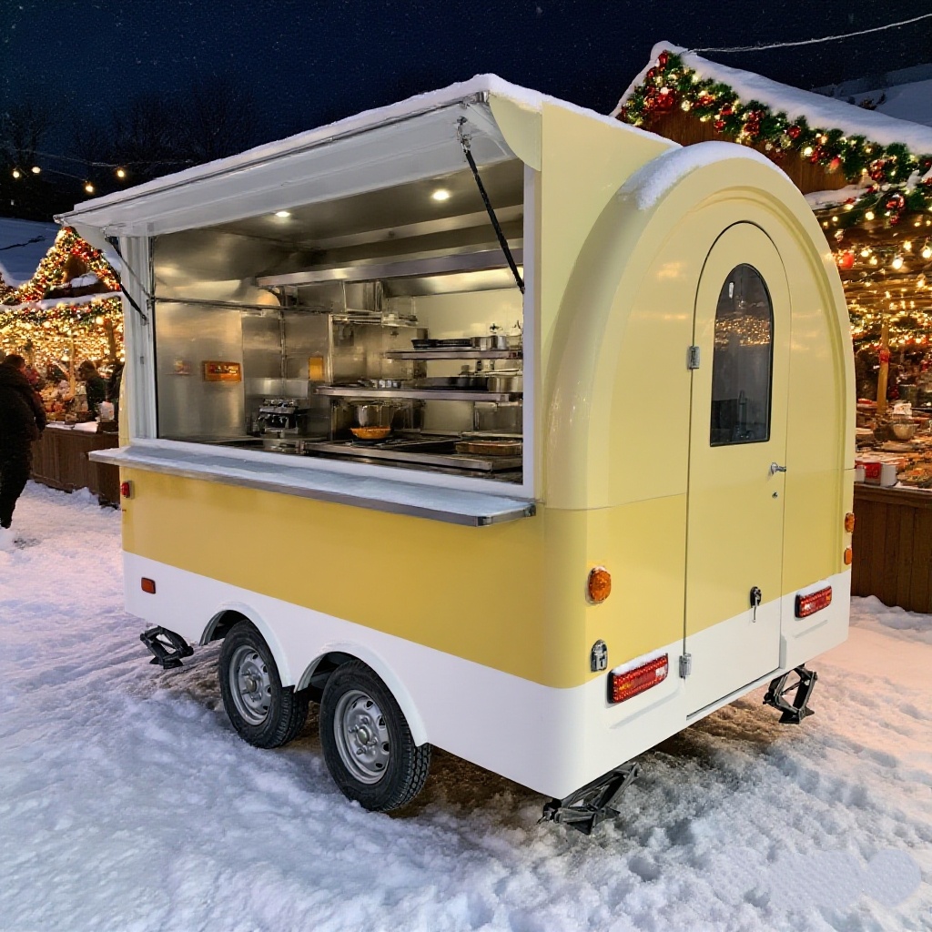 Outdoor Coffee Equipment - รถขายอาหารเคลื่อนที่กลางแจ้ง รถพ่วงสำเร็จรูปพร้อมอุปกรณ์ครบครัน ร้านอาหารคอนเทนเนอร์ รถขายอาหาร รถเข็นขายทาโก้ บาร์กาแฟ