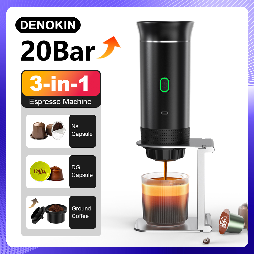 Quality Coffee Equipment - ไร้สายไฟฟ้าแบบพกพาเครื่องชงกาแฟเอสเปรสโซสําหรับรถยนต์และบ้าน Camping เครื่องชงกาแฟ 3-in-1 แคปซูลผงเครื่องชงกาแฟท่องเที่ยว