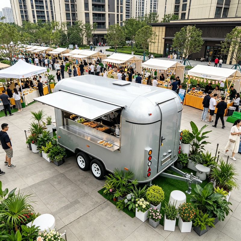 Coffee Equipment Usa - รถขายอาหารเคลื่อนที่แบบกำหนดเองพร้อมครัวสแตนเลส รถพ่วงขายฮอทดอก เบอร์เกอร์ พิซซ่า กาแฟ ไอศกรีม