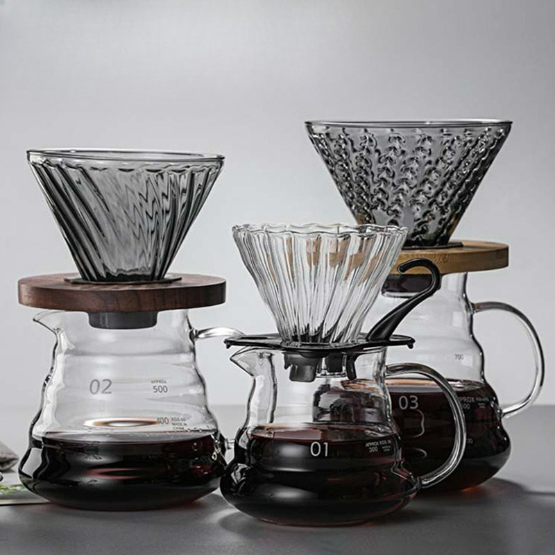 Coffee Equipment For Camping - ชุดเครื่องชงกาแฟแบบดริป แก้วโบโรซิลิเกตทนความร้อนสูง พร้อมกาน้ำสำหรับดริปกาแฟ สำหรับใช้ในบ้าน ร้านกาแฟ ร้านอาหาร