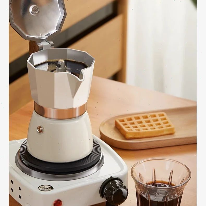 Coffee Equipment Usa - หม้อโมก้าพ็อตแบบก้นกลม วาล์วเดี่ยว เครื่องชงกาแฟขนาดเล็กสำหรับใช้ในบ้าน ชุดเครื่องชงกาแฟแบบดริป อุปกรณ์ชงเอสเพรสโซ