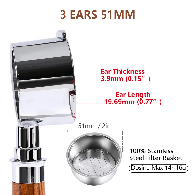 พอร์ทาฟิลเตอร์แบบไม่มีก้น 51 ม - Quality Coffee Equipment บทวิจารณ์และราคา