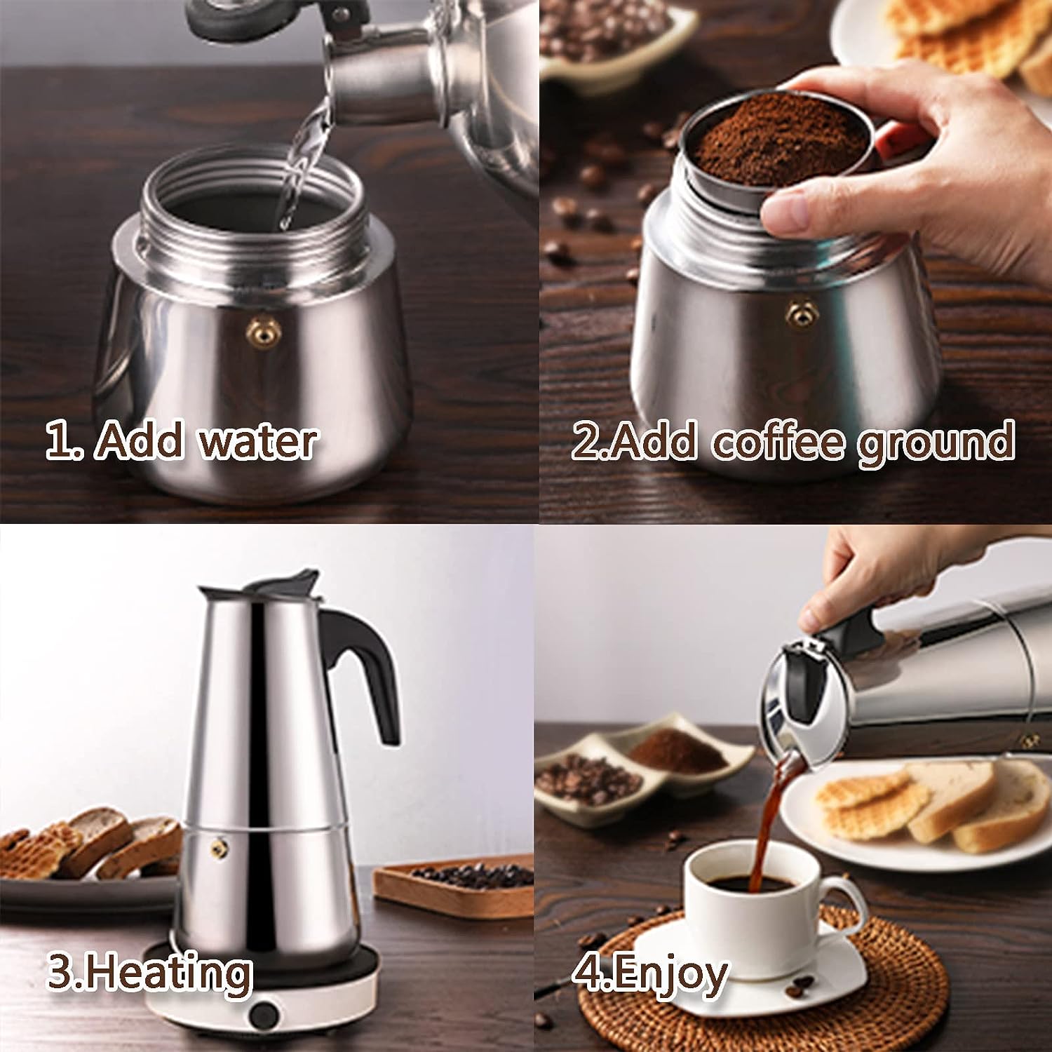 เครื่องชงกาแฟโมคา4/6/9ถ้วย, เค - Quality Coffee Equipment บทวิจารณ์และราคา