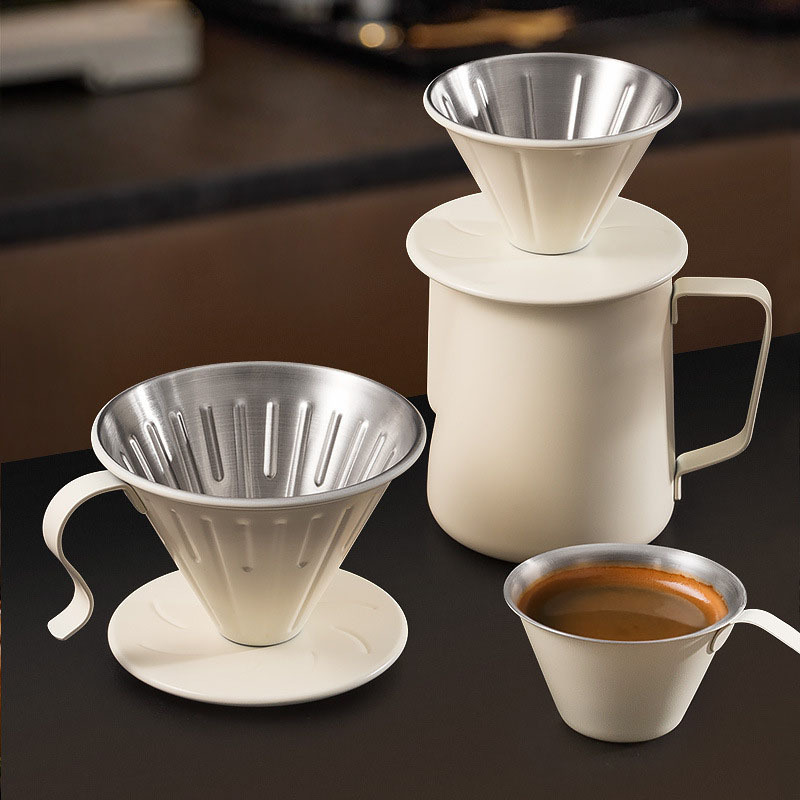 1-2 คนกาแฟกรองถ้วยสแตนเลสสตีลห - Outdoor Coffee Equipment บทวิจารณ์และราคา