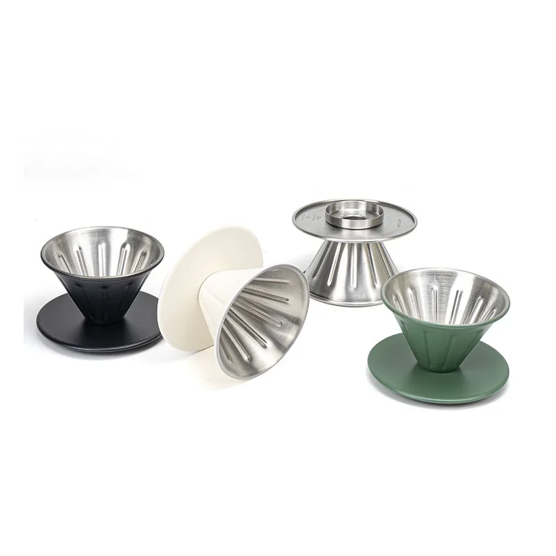 1-2 คนกาแฟกรองถ้วยสแตนเลสสตีลห - Outdoor Coffee Equipment บทวิจารณ์และราคา