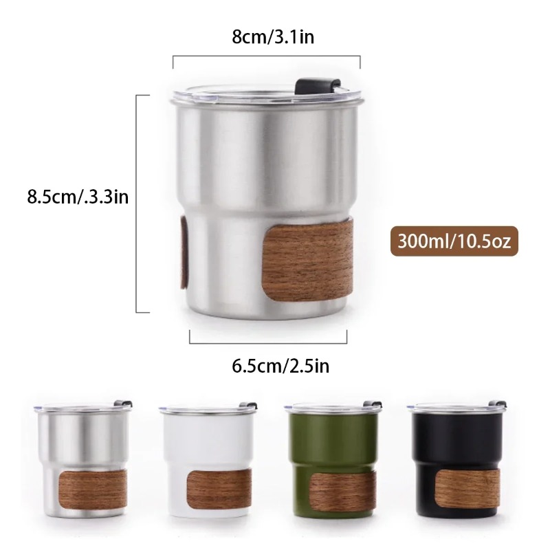 แก้วกาแฟสแตนเลสพร้อมฝาปิดแก้วท - Coffee Equipment Camping บทวิจารณ์และราคา